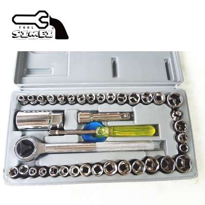 Hot Sale Stock Durable 40pcs Chromeplate Hand Socket Wrench Set for Wholesale