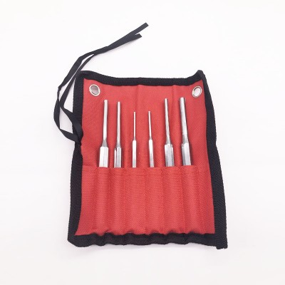 Octagonal Steel Cylindrical Bolt Punch Set with Cloth Rolling Bag Package